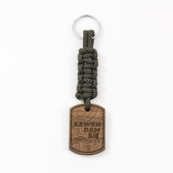 Vojenská paracord camo kľúčenka DOG TAG