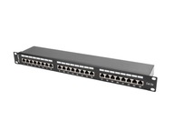 PATCH PANEL 24 1U 19 CAT.5E tienený ČIERNA