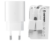 PD QC DENMEN NABÍJAČKA USB TYP-C 25W + KÁBEL C SAMSUNG iPHONE XIAOMI OPPO