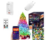 Osvetlenie vianočného stromčeka 20m 200 svetiel MULTICOLOR RGB TUYA WIFI STRIP + NAPÁJANIE