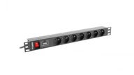 RACK PDU napájacia lišta 1U 10A 7x230V PL 2m čierna C14