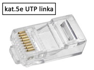 Zástrčka RJ45 UTP cat.5e, krútená dvojlinka, AWG24-27, 100 ks.