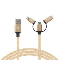 Zosilnený micro USB kábel 3v1 iPhone USB Typ C 1m