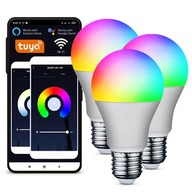 3x Viacfarebná LED žiarovka RGB+W E27 WiFi TUYA