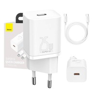 SIEŤOVÁ NABÍJAČKA BASEUS NAPÁJACÍ ZDROJ USB-C PD 25W S KÁBLOM USB-C 1M