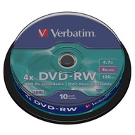 VERBATIM DVD-RW 4,7 GB 4X CAKE*10 43552