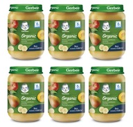 GERBER Bio banán.hruška.breza. 190 g x 6 kusov