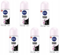 NIVEA Black & White Antiperspirant roll-on dámsky set 48H 50ml x 6