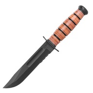 Krátky zúbkovaný vojenský nôž USMC Ka-Bar 1252