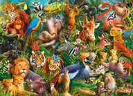 PUZZLE 300 ZVIERATÁ JUNGLE LION TIGER 8+ KOLEČKO