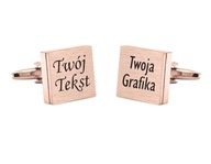 Gravírované manžetové gombíky VÁŠ TEXT + GRAFIKA ROSE GOLD