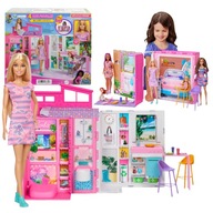 BARBIE COZY DOMČEK PRE BÁBIKY SKLADACÍ SET S BÁBIKOU + DOPLNKY