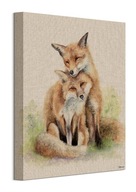 Obraz na plátne od Jane Bannon Foxes na tráve 30x40 cm