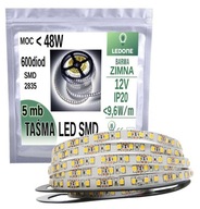 LED PÁS SMD 2835 600 5m ip20 STUDENÁ BIEL