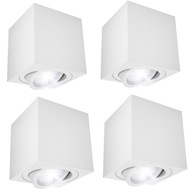 4x Prisadené svietidlo TUBA Pohyblivé halogénové GU10 LED 80x85 do miestnosti, biele