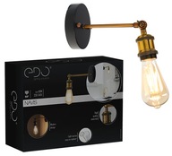 NÁSTENNÁ LAMPA RETRO LOFT E27 ZLATÁ ČIERNA