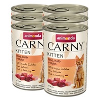 Animonda Carny Kitten Teľacie mäso + kura 6x400g