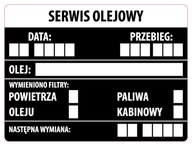 SERVISNÉ NÁLEPKY VÝMENA OLEJA 50 kusov