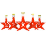 5x fľaša CHRISTMAS STAR 200 ml S POTLAČOU na likéry, víno