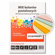 Farebný kopírovací papier 80g A4 mix 5 farieb, 250 listov