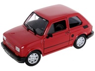 Welly POLISH FIAT 126p Metal Model 1:21 MALUCH Auto Burgundsko