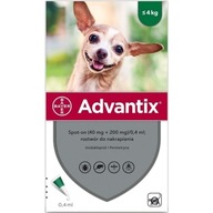 ADVANTIX do 4kg 4x0,4ml Blchy/Kliešte