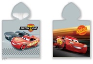 Detská pončo osuška 50x115 s kapucňou Lightning McQueen Cars rozprávkové autíčka