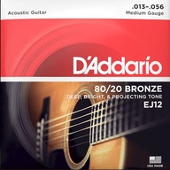 D'ADDARIO 80/20 Bronze Wound EJ12 struny (13-56)