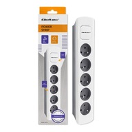 Qoltec Power strip | 5 zásuviek | 1,8 m | Biela a sivá