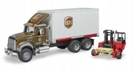 BRUDER 02828 MACK UPS TRUCK + vysokozdvižný vozík