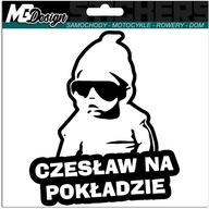 Nálepka ČESLAW V AUTE AUTO 18x14 farba