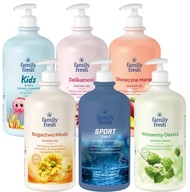 6x FAMILY FRESH set SPRCHOVÝ GÉL s KÚPEĽOVOU pumpičkou hydratačný 1L