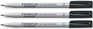 Staedtler nepermanentná fólia 0,4mm čierna x 3