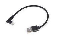 USB C - USB A kábel, lomený, opletený, krátky, 20 cm