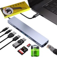 HUB USB-C LAN ADAPTÉR RJ45 HDMI 4k SD USB 3.0 PD