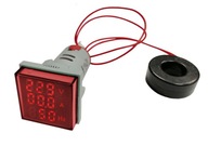 VOLTMETER AMPÉRMETER HZ LED 30X30 20-500V ČER