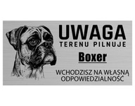 Nápis AREÁL HĽADÁ PES BOXER 20x10 cm ALU