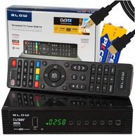 TUNER DEKODÉR DVB-T2 POZEMNÝ TV H.265 HEVC FULL HD PREMIUM DIAĽKOVÉ BATÉRIE