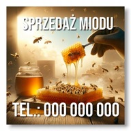 Trvanlivý medový výpredaj Reklamný banner, medový 100x100cm Reklamný, plachta