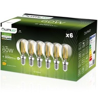 6x E14 LED žiarovka GUĽA 7W = 60W 4000K Neutrál DEKORATÍVNE FILAMENT LUMILED