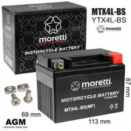 AGM GELOVÁ BATÉRIA MTX4L-BS YTX4L-BS 4Ah SKÚTER