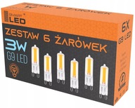 G9 LED žiarovka 3W 330lm studená biela COB 3W=25W sada NEBLIKÁ.