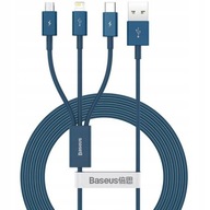 Kábel Baseus USB-A na Lightning, kábel USB-C 3-v-1