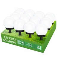 12x SOLAR lampa LED GUĽA biela 10 CM