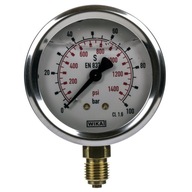 Manometer fi 63 BSP 1/4 DOLE ROZSAHU 0-100 BAR WIKA