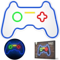 Neónový LED gamepad gamepad, farebná herná lampa so stmievačom