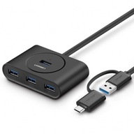 UGREEN 4-portový OTG HUB USB 3.0 + USB-C 3.1 1m