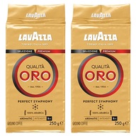 2 MLETÉ KÁVY LAVAZZA QUALITA ORO ZLATÁ ARABIKA ČIERNA ZLATÁ 500G VELVET