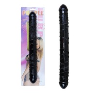 Šnúrkové obojstranné dildo, Black TPR Boss Series