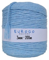 Točená bavlnená šnúra Macrame Ecological ECO Blue 200m 3mm